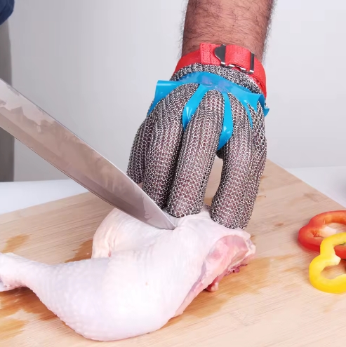 Guantes resistentes a cortes de cota de malla para cortar carne China