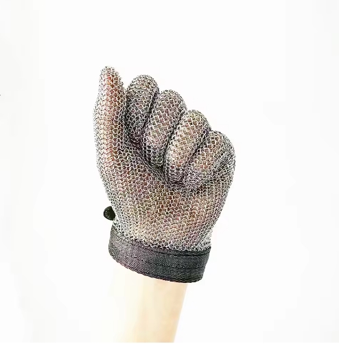 Korte handschoenen van roestvrij staal gaas